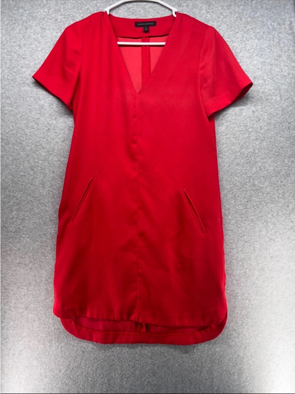 Banana Republic Vibrant Red V-Neck Mini Dress